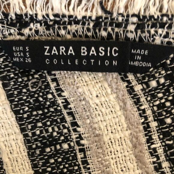 Zara
Basic Cream and Black Tweed Fringed Shift Dress - Picture 8 of 14